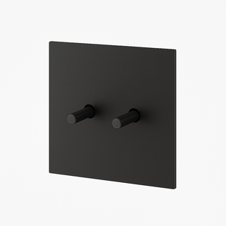 matte black steel 2-gang intermediate light switch
