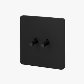 matte black steel 2-gang intermediate light switch