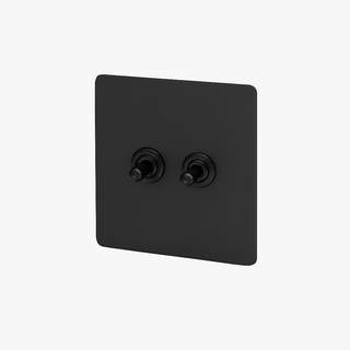 matte black steel 2-gang intermediate light switch