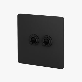 matte black steel 2-gang intermediate light switch