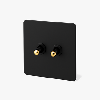 matte black steel 2-gang intermediate light switch