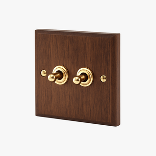natural wood 2-gang intermediate light switch