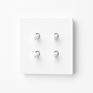 matte white steel 4-gang light switch