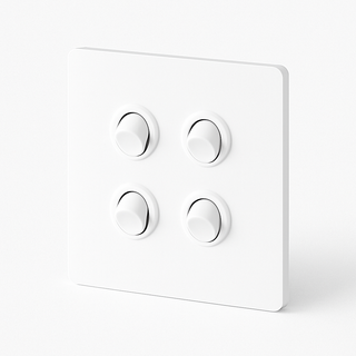 matte white steel 4-gang light switch