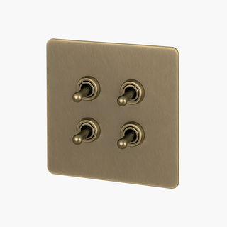aged bronze steel 4-gang light switch