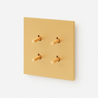 brushed gold steel 4-gang light switch