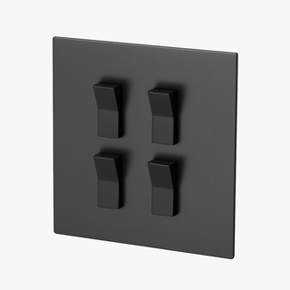 dark brushed grey steel 4-gang light switch