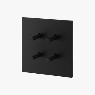 matte black steel 4-gang light switch