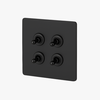 matte black steel 4-gang light switch
