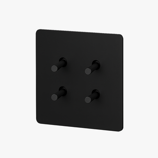matte black steel 4-gang light switch