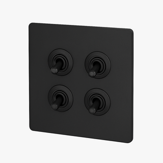 matte black steel 4-gang light switch