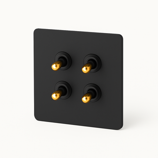 matte black steel 4-gang light switch