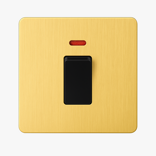 brushed gold steel 1-gang light switch