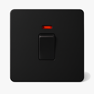 matte black steel 1-gang light switch