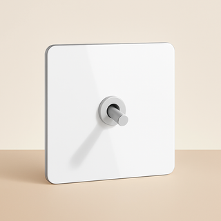 matte white & gold steel 1-gang light switch