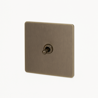 aged bronze steel 1-gang light switch