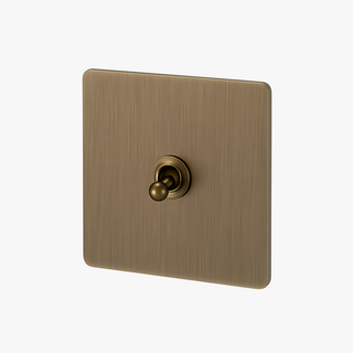 brushed grey steel 1-gang light switch
