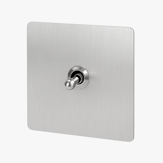 light brushed grey steel 1-gang light switch