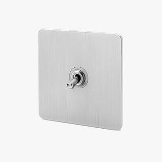 light brushed grey steel 1-gang light switch