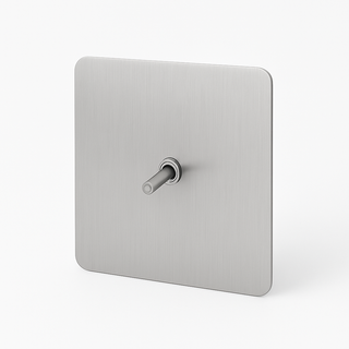 light brushed grey steel 1-gang light switch