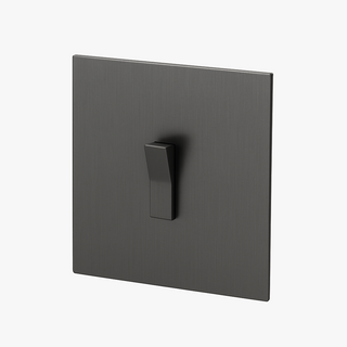 dark brushed grey steel 1-gang light switch