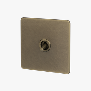 aged grey steel 1-gang light switch
