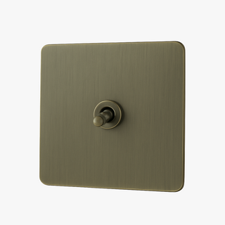 aged brushed grey steel 1-gang light switch