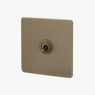 aged brushed grey steel 1-gang light switch
