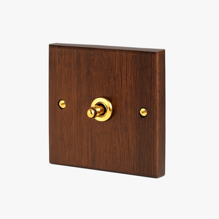 natural wood 1-gang light switch
