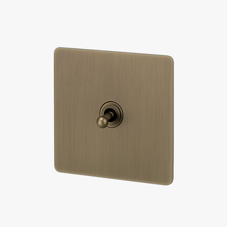 brushed grey steel 1-gang intermediate light switch