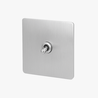 light brushed grey steel 1-gang intermediate light switch