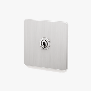 light brushed grey steel 1-gang intermediate light switch
