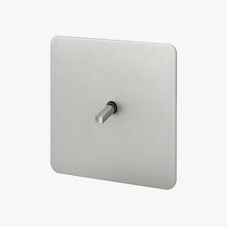 light brushed grey steel 1-gang intermediate light switch