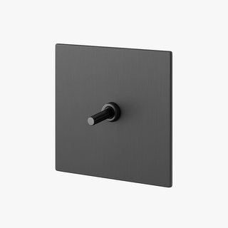dark brushed grey steel 1-gang intermediate light switch
