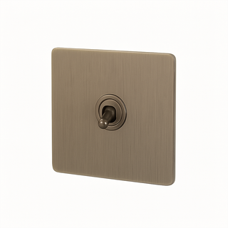 aged brushed grey steel 1-gang intermediate light switch