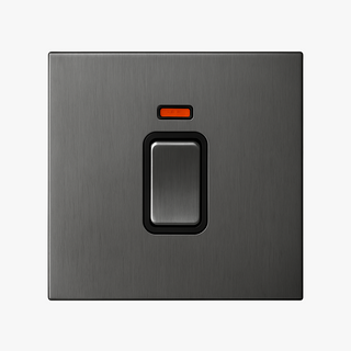 dark brushed grey steel 1-gang light switch