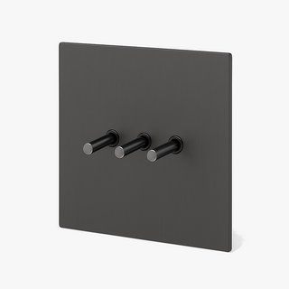 brushed steel 3-gang light switch