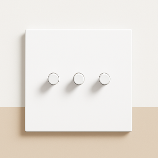 matte white steel 3-gang light switch