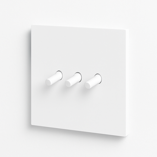 matte white steel 3-gang light switch