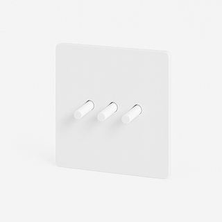 matte white steel 3-gang light switch