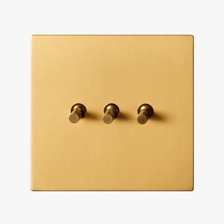 brushed gold steel 3-gang light switch