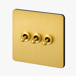 brushed gold steel 3-gang light switch