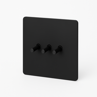 matte black steel 3-gang light switch