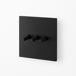 matte black steel 3-gang light switch