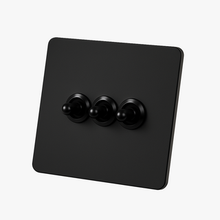 matte black steel 3-gang light switch