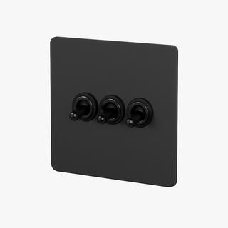 matte black steel 3-gang light switch