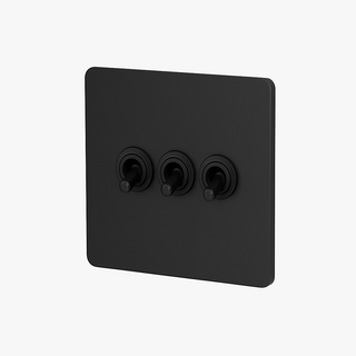 matte black steel 3-gang light switch