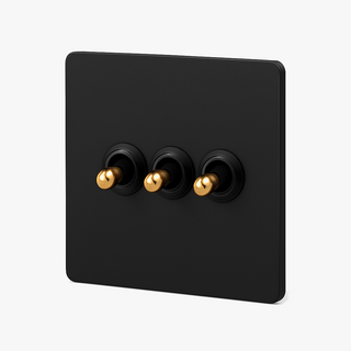 matte black steel 3-gang light switch