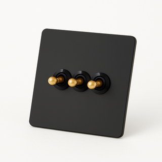 matte black steel 3-gang light switch