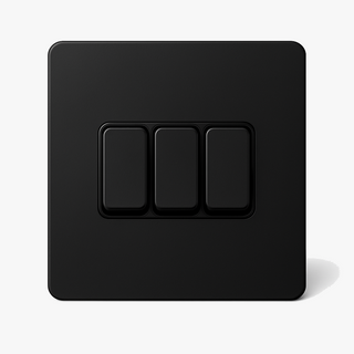 matte black steel 3-gang light switch